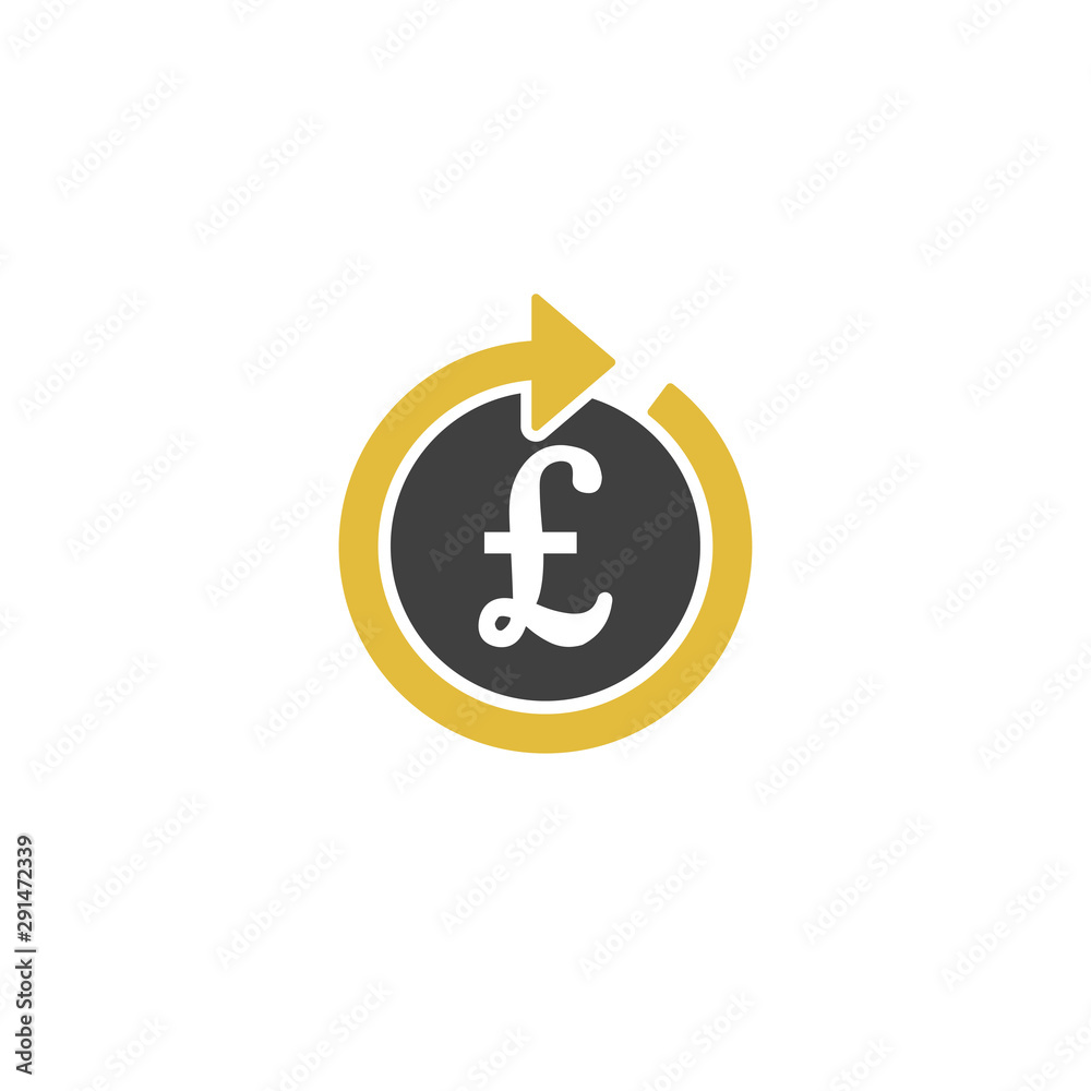 Pound chargeback icon on a white background. Vector illustration Pound chargeback icon on a white background. Vector illustration