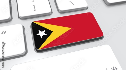 Timor-leste flag on computer keyboard. photo