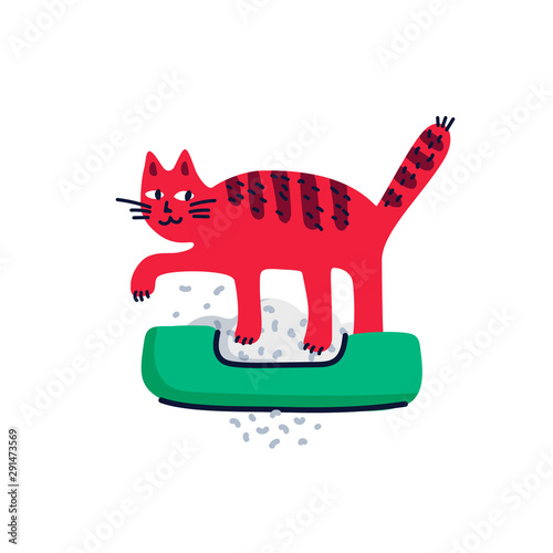 Pet grooming concept. Happy dog in a bath with foam and goods for bathing on ...