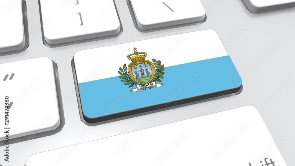 San marino flag on computer keyboard. San marino flag on computer keyboard.
