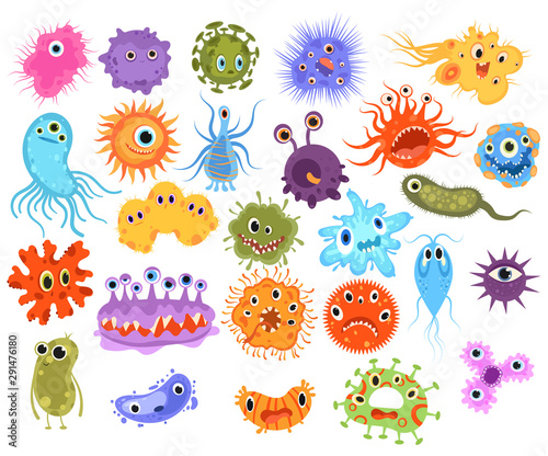 Fotografia Set of microbes