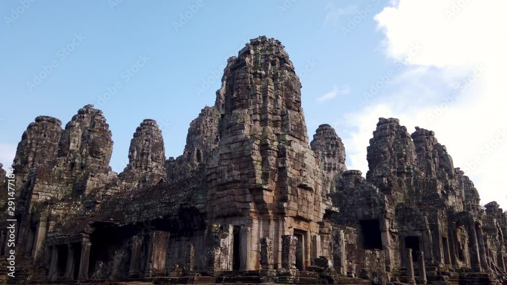 Smooth Handheld Tilt Shot of the Temple Spires at Angkor Wat Smooth Handheld Tilt Shot of the Temple Spires at Angkor Wat