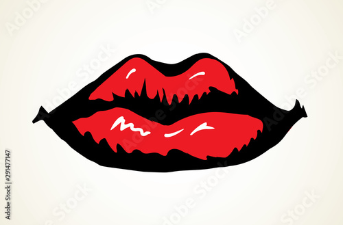 Lips. Vector drawing icon sign