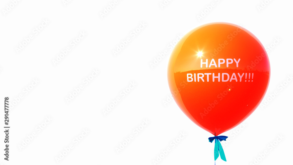 Background for greeting card with happy birthday balloon 3d illustration