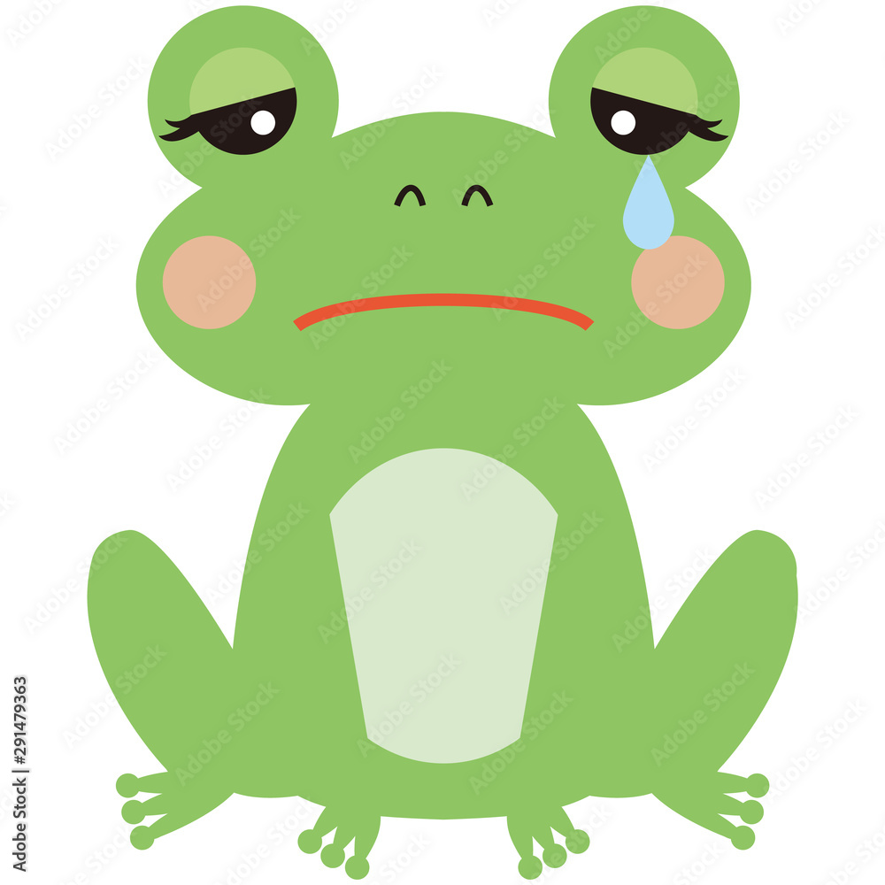 泣いている女の子のカエル