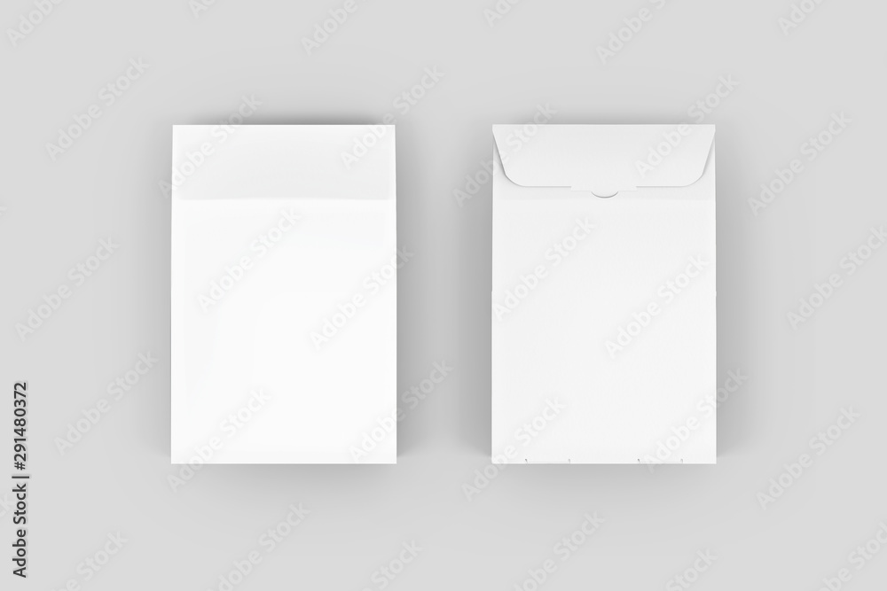 3D illustrator Paper Lunch Bags. Isolated On White Background 3D illustrator Paper Lunch Bags. Isolated On White Background