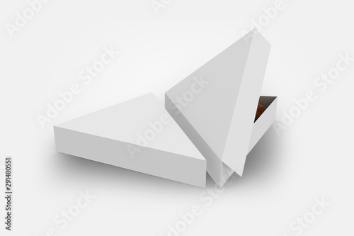 3D illustrator Design of box for pizza slice and flap box. 