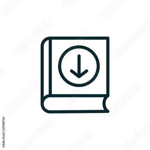 Ebook digital download icon - book and arrow