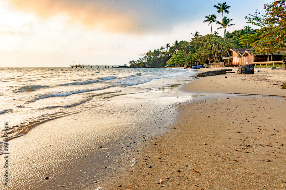 Ilhabela Island Beach one of the main tourist spots of the coast of Sao Paulo with its natural tropical vegetation and paradise scenery Ilhabela Island Beach one of the main tourist spots of the coast of Sao Paulo with its natural tropical vegetation and paradise scenery