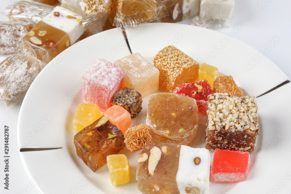 Turkish Delight sweet desert colorful verity Turkish Delight sweet desert colorful verity