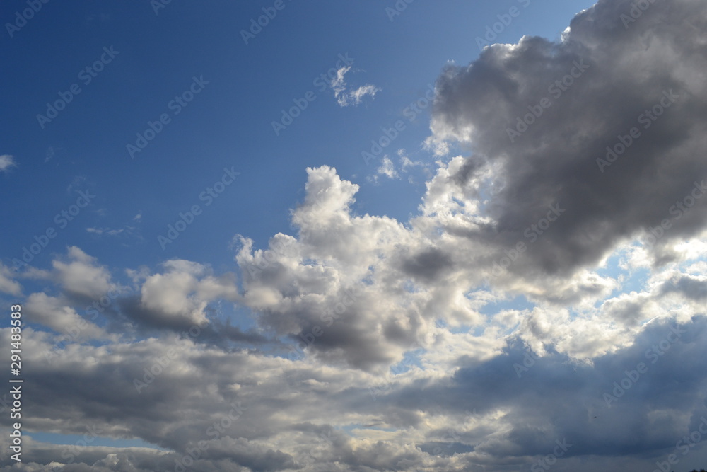 Blue sky with gray thick clouds Blue sky with gray thick clouds