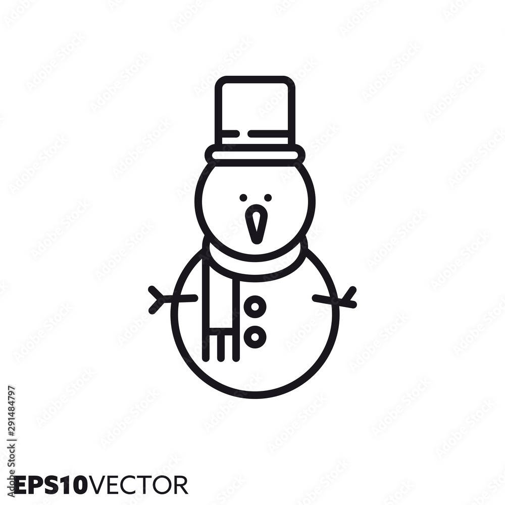 Snowman vector line icon Snowman vector line icon