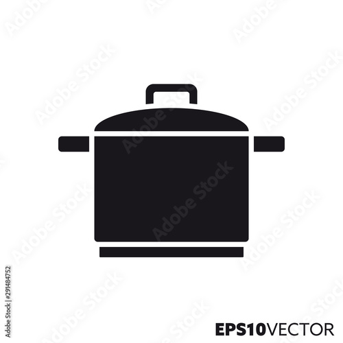 Cooking pot or casserole vector glyph icon