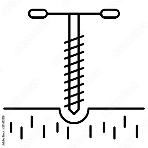 Gardens, gimlet, lawn, plant auger, plumber's snake, screw auger, wimble vector  icon