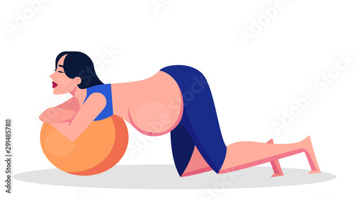 Yoga for pregnant woman concept. Fitness and sport