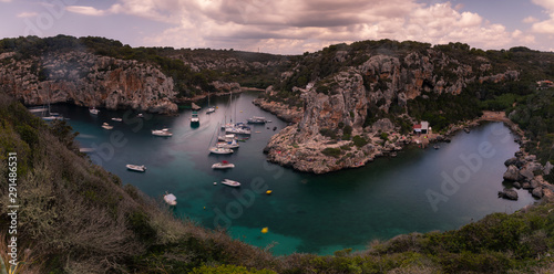 "Calas Coves" cove at the south coast of Menorca island, Spain.