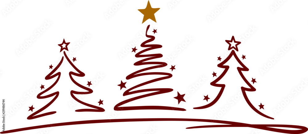 Christmas Tree Vector Silhouette