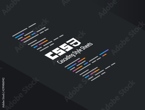 CSS3 cascading style sheets programming style code software technology vector illustration photo