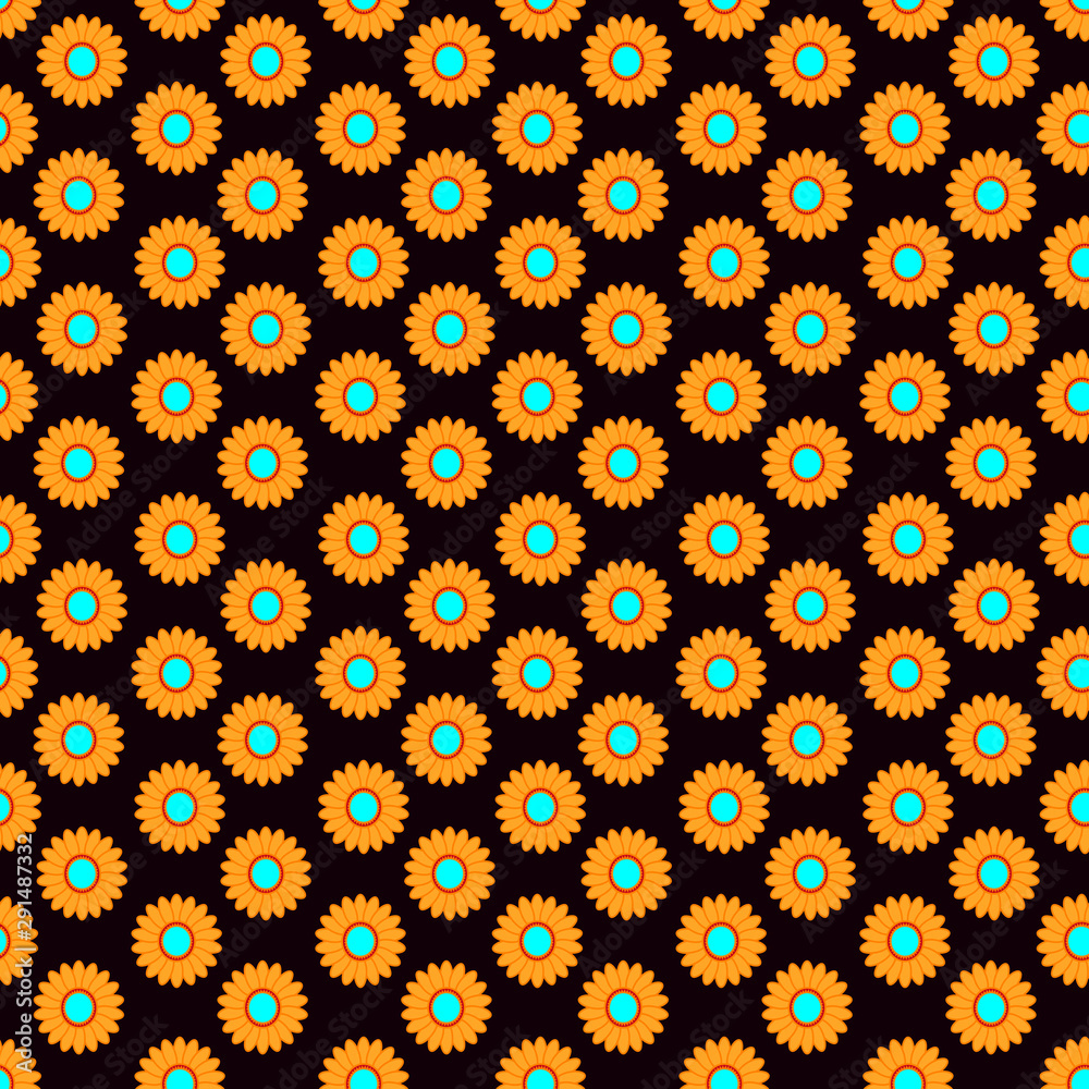 Vector orange flower seamless pattern background