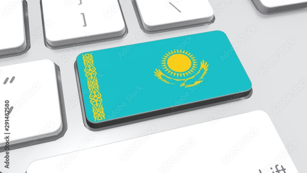 Kazakhstan flag on computer keyboard. Kazakhstan flag on computer keyboard.