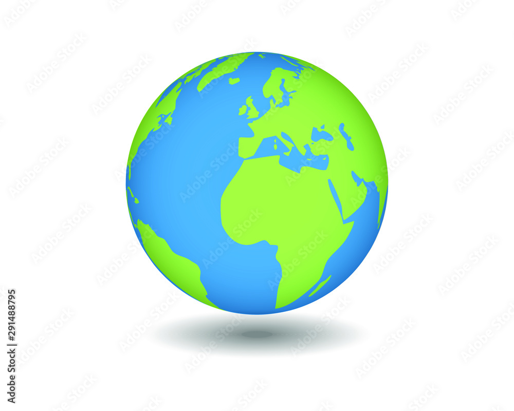 Earth globes isolated on white background. Planet Earth icon. Vector illustration.