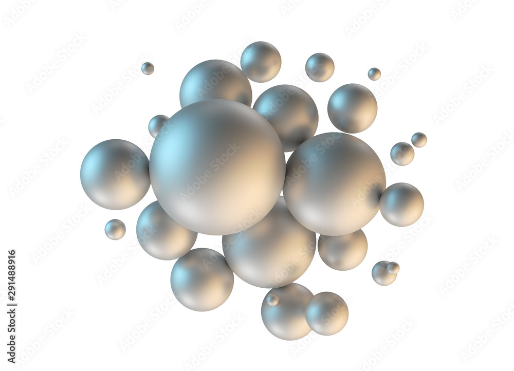 Shiny spheres on a white background. 3d rendering. Shiny spheres on a white background. 3d rendering.