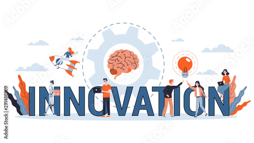 Innovation horizontal flat banner for your website