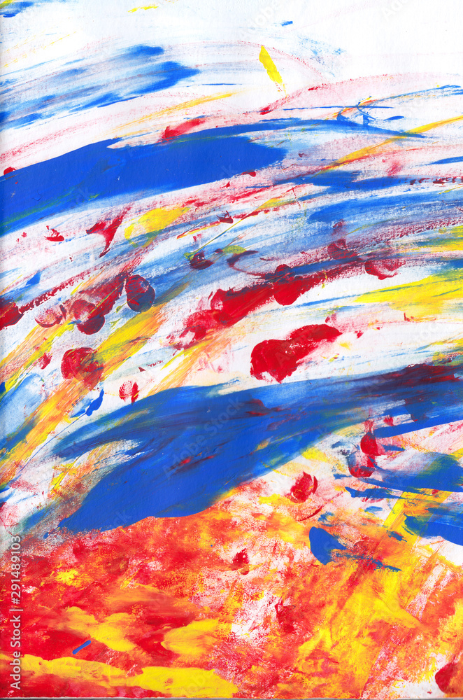 multicolored acrylic brush strokes on canvas