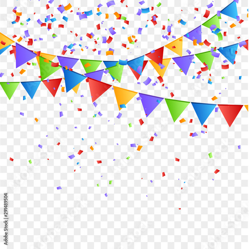 Color Confetti Isolated On White Background. Celebrate Vector 