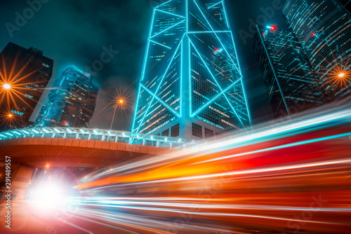 Canvas Print Motion speed effect in modern city street