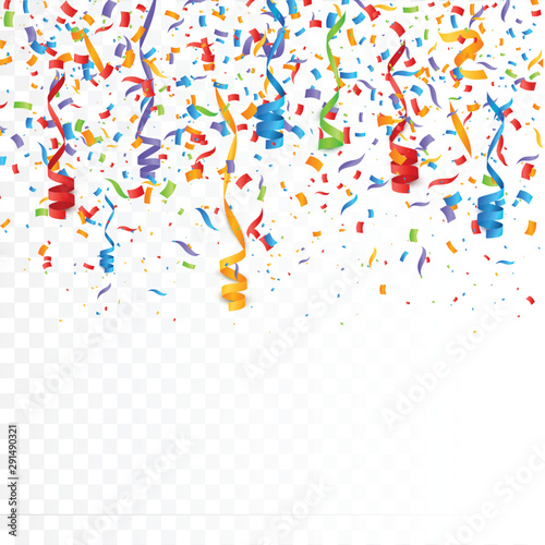 Color Confetti Isolated On White Background. Celebrate Vector Illustration