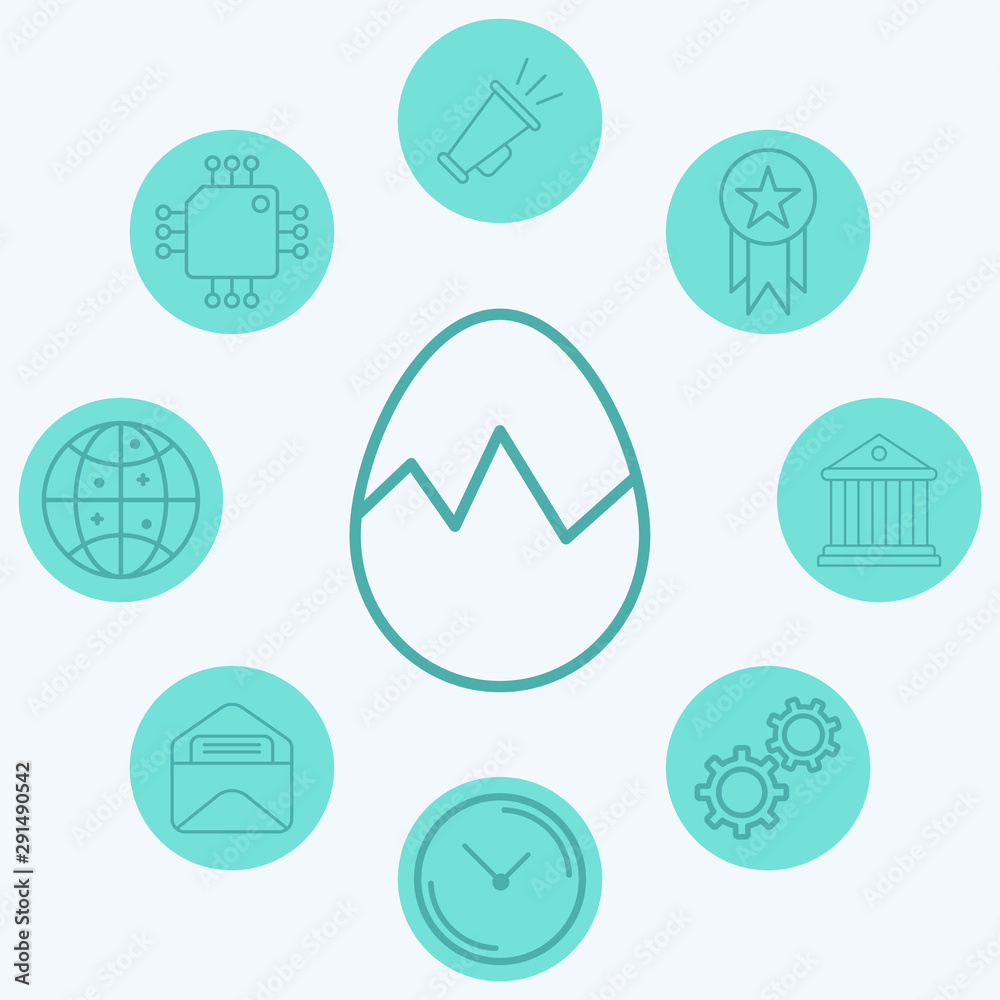Broken egg vector icon sign symbol Broken egg vector icon sign symbol