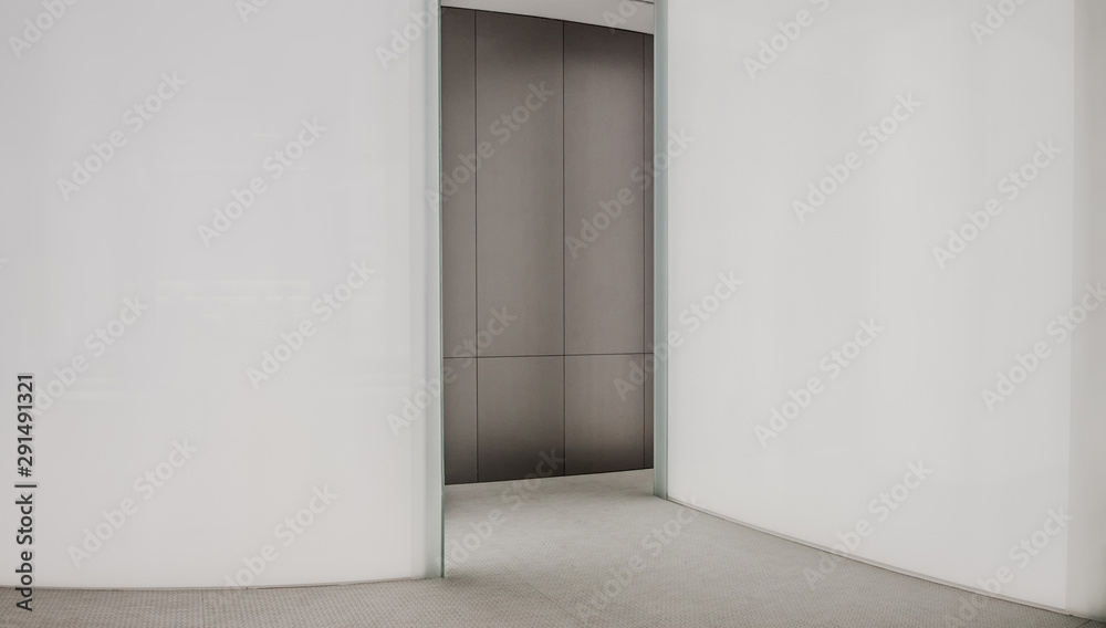 Perspective view of Empty Space with LED Light Lamps and Lights Shade on Wall for Gallery Interior Perspective view of Empty Space with LED Light Lamps and Lights Shade on Wall for Gallery Interior