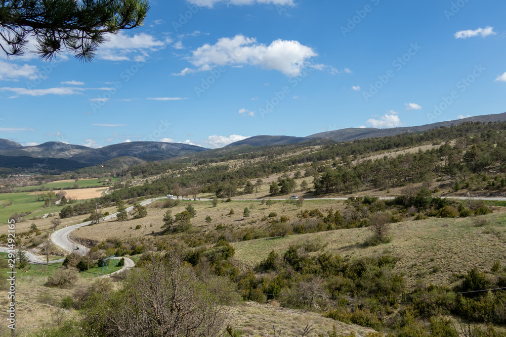 View of Road D90. The Parc Naturel Régional (PNR) des Préalpes d’Azur.