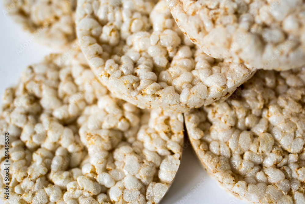 useful rice crisps on a white background useful rice crisps on a white background