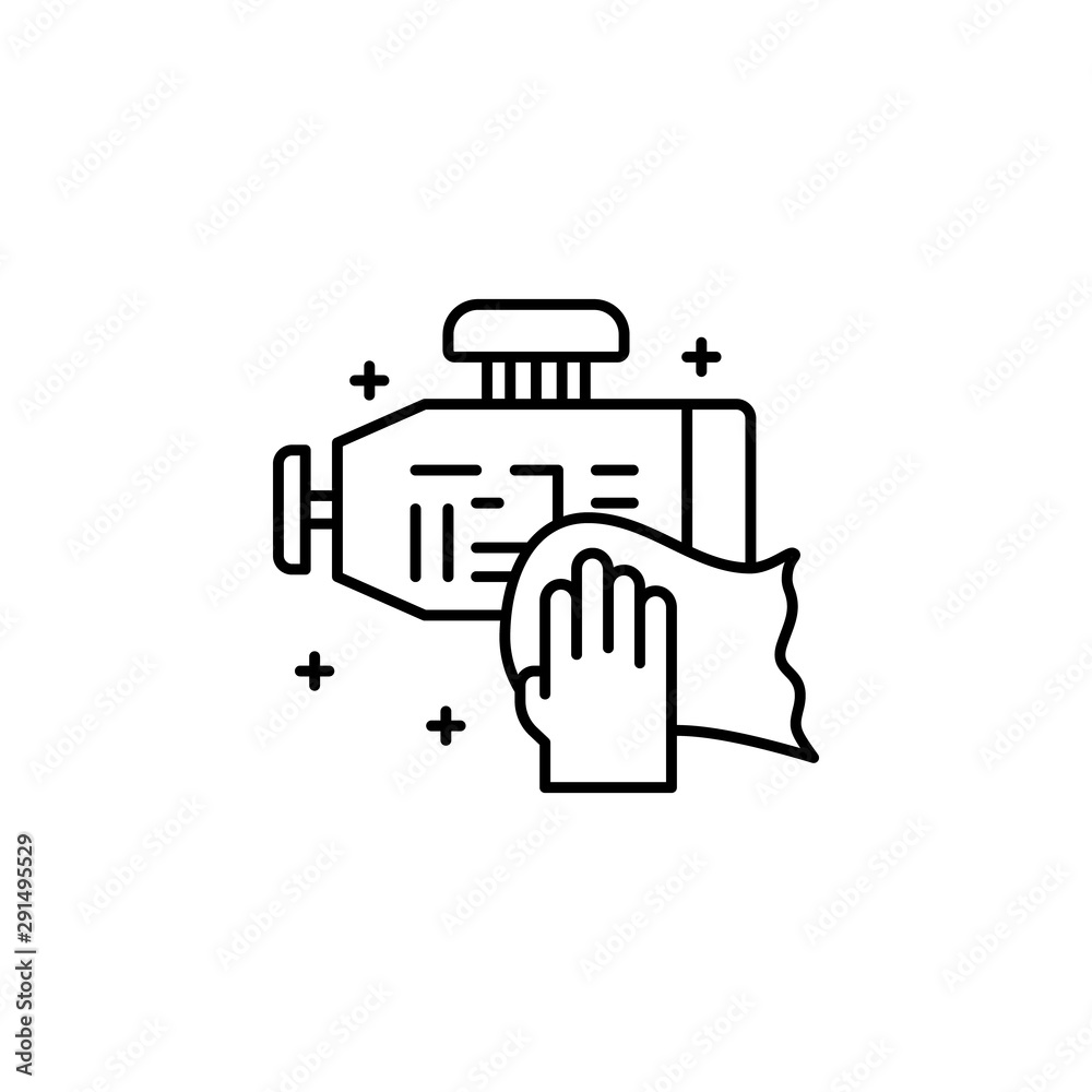 Engine carwash icon. Element of car wash thin line icon Engine carwash icon. Element of car wash thin line icon