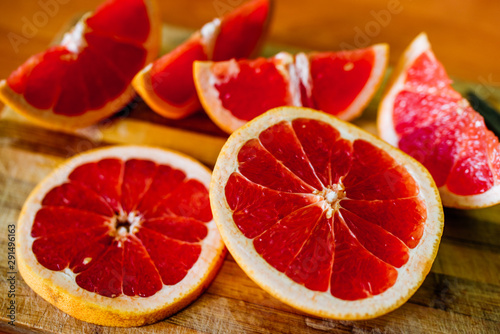 healthy and juicy grapefruit slices wholesome