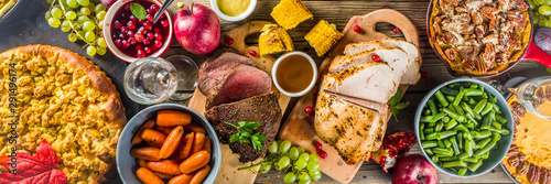 Fotografie, Obraz Thanksgiving family dinner setting concept