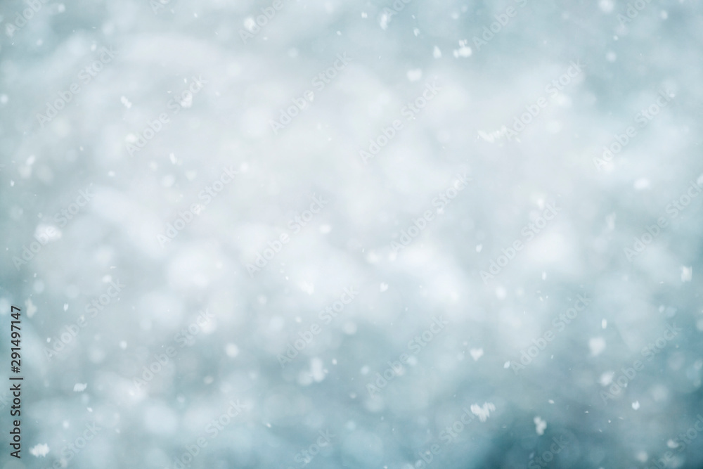 snow falling winter abstract background