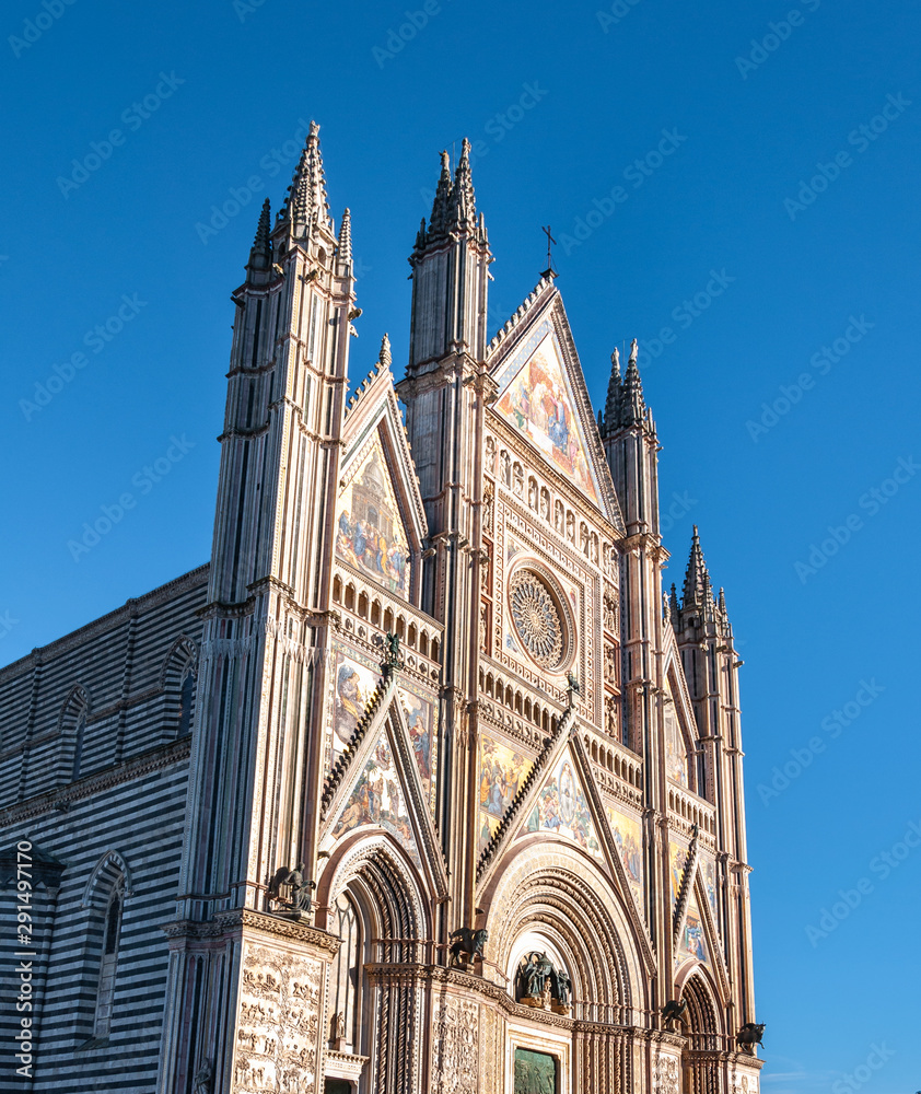 Orvieto, Italy. Perspective view of the Cathedral of 