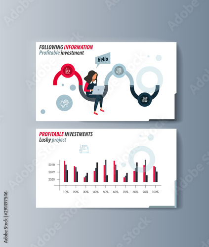 Set of brochures for marketing the promotion goods and services on market