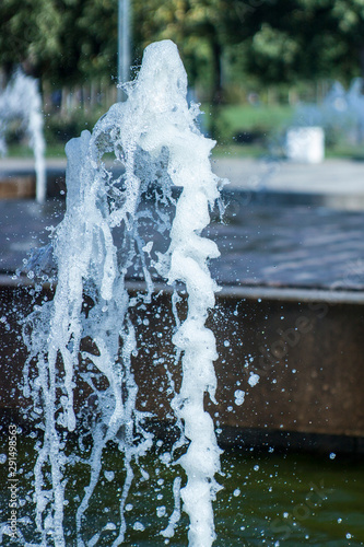 close-up shot of a fountain spray