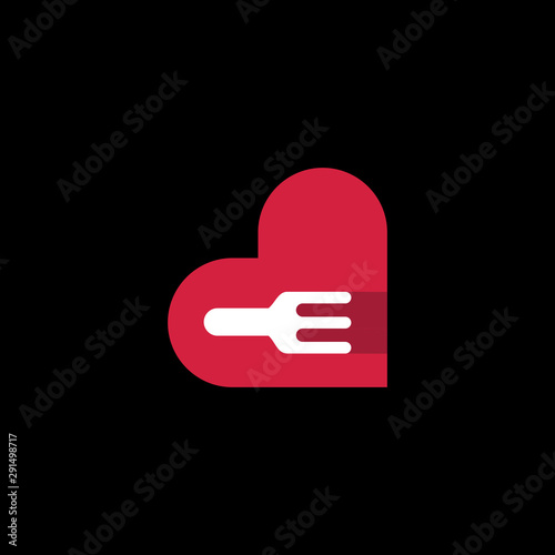 Fork With Loved Creative Objective Icon Logo Design Template Element Vector Illustration