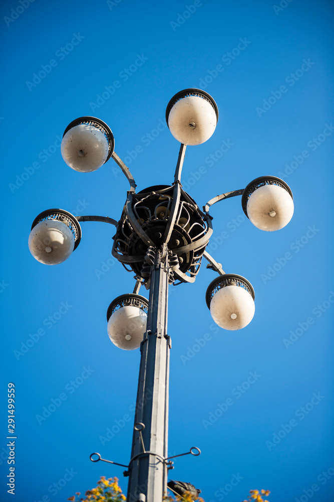 Street Lamp Against Blue Sky in Milan, Italy. Street Lamp Against Blue Sky in Milan, Italy.