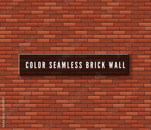 Seamless Brick Wall Surface. Old Red Brick Wall Background. Urban Wall Texture. Vector Illustration