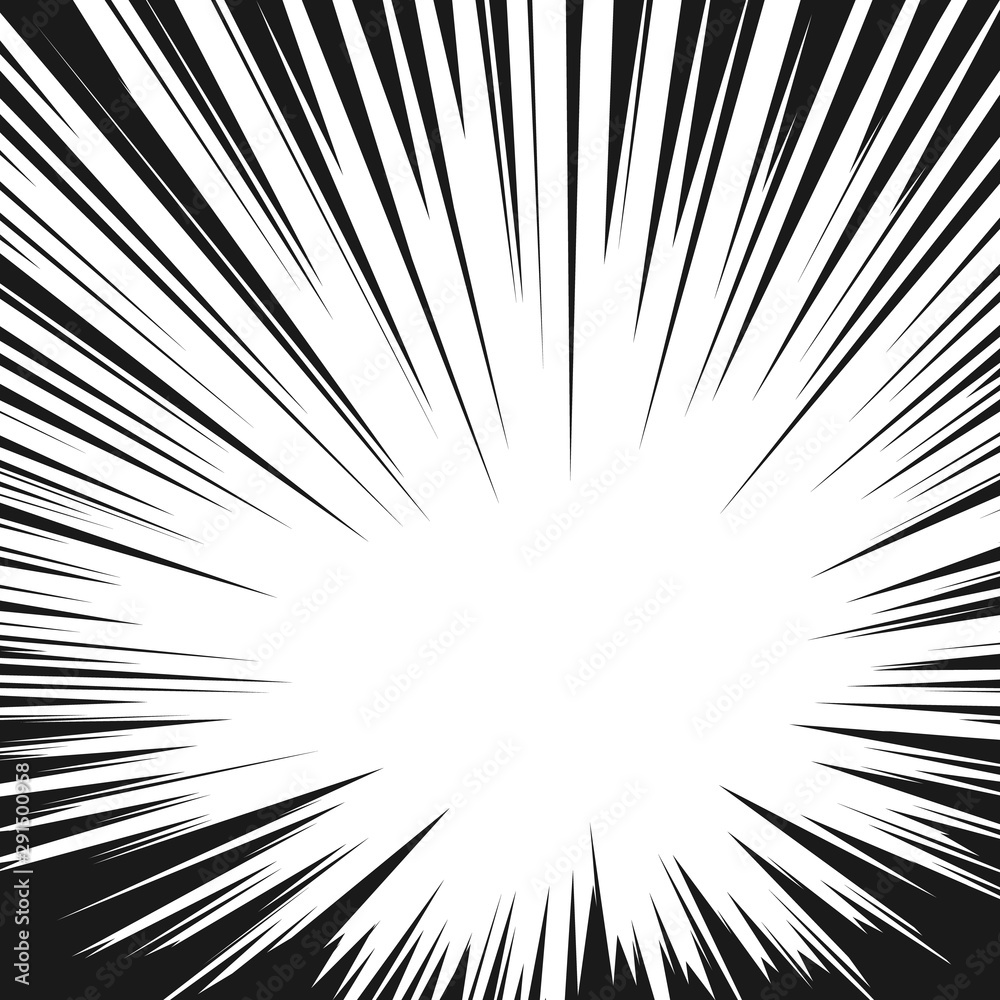 Radial motion speed lines for Manga comics or explosion drawing