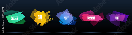 Vector modern abstract banners. Flat geometric dynamic color. Modern Art graphics. Element for design business cards, invitations, flyers and brochures. Grunge brush stroke. Paint splash. Web design