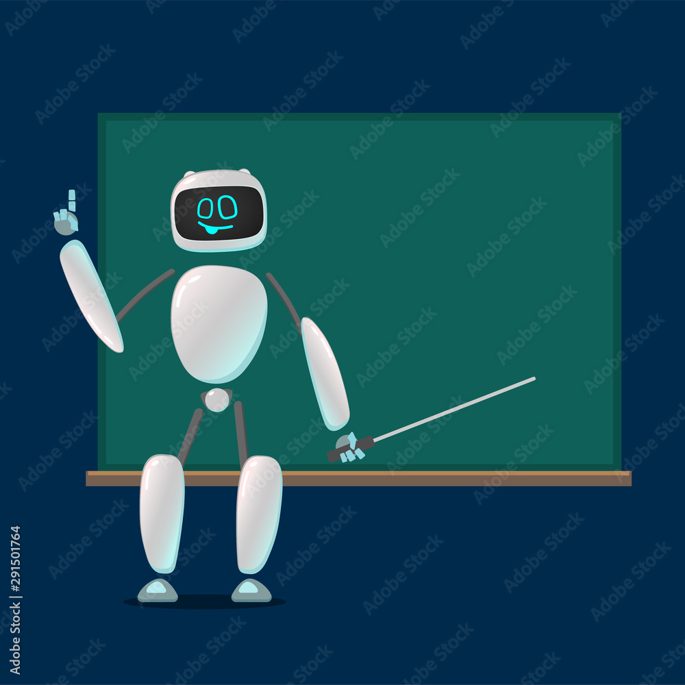 RPA. Funny white robot in different comic situations and moods. Modern  technologists of the invention of the future, artificial intelligence.  robotics and bots Stock Illustration | Adobe Stock