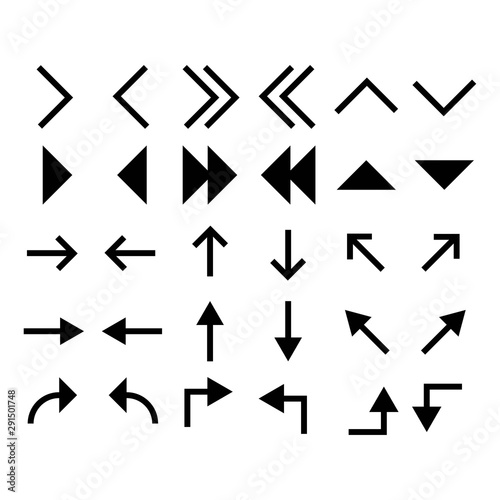 Arrows vector collection with elegant style and black color. - Vector