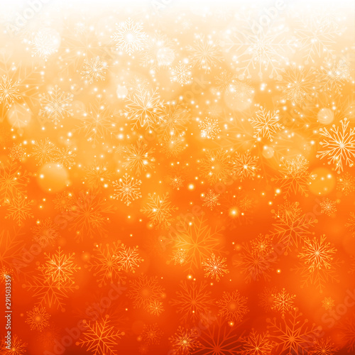 Christmas winter background magic snow sparkles lights and snowflakes with blank copy space vector illustration